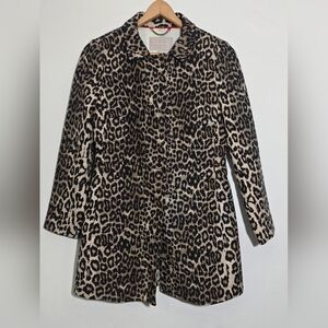 Banana Republic Leopard Print Trench Coat XS